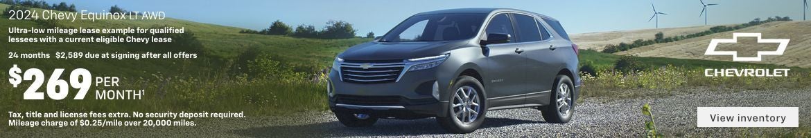2024 Chevy Equinox LT AWD. Ultra-low mileage lease example for qualified lessees with a current e...